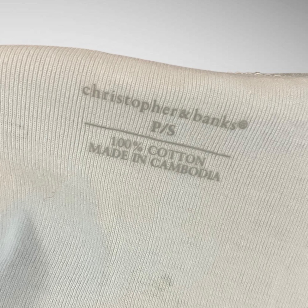 CHRISTOPHER & BANKS White Cotton 3/4 Sleeve With Bee‎ Print Small | GUC - Picture 5 of 5